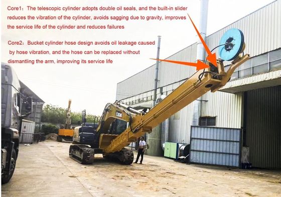 Ανθεκτικός εκσκαφέας 14M 20T τηλεσκοπικός τηλεσκοπικός βραχίονας βραχιόνων για τη γάτα ZX200 HITACHI