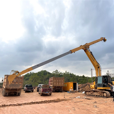 CAT320 ο εύρωστος τηλεσκοπικός βραχίονας 14m εκσκαφέων πολύ φθάνει με το βαρέων καθηκόντων κάδο