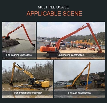 Προσαρμοσμένο Μεγάλη εμβέλεια Excavator Reach, OEM ODM 8-30 μέτρα Επεκταμένο βραχίονα εκτοξευτή για CAT Hitachi 6-120 τόνων Excavator Long Arms