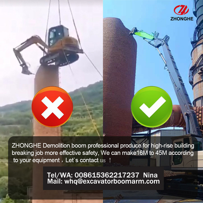Μίνι Excavator Long Reach Demolition Boom Για ZX60 PC120 CAT316 εκσκαφέας υψηλής εμβέλειας κατεδάφιση κατεδάφιση εκσκαφέας
