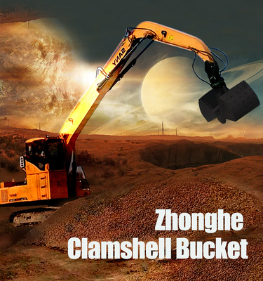 Υδραυλικός κάδος Clamshell εκσκαφέων, διπλός κάδος Clamshell κυλίνδρων για τον εκσκαφέα